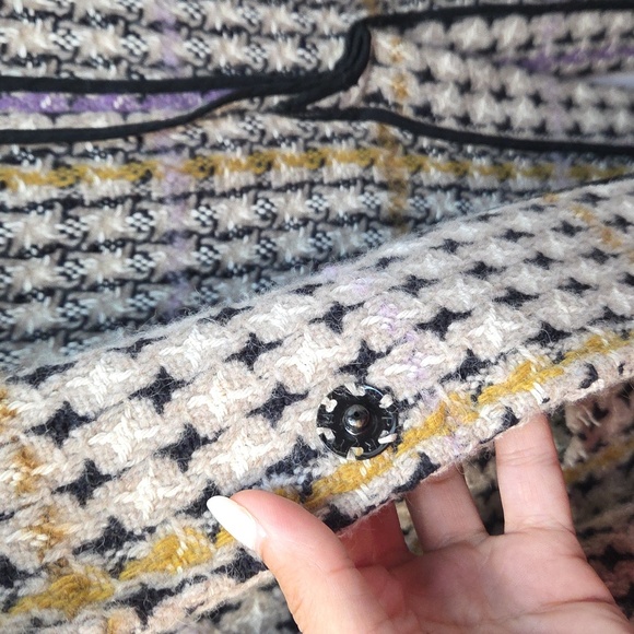 Semicouture 01 Printed Tweed Oversized Wool Coat - Picture 7 of 9